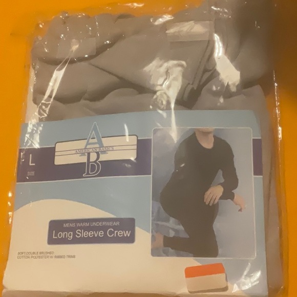 American Basics Gray Mens Long Sleeve Crew Size L, NIP - Picture 3 of 5